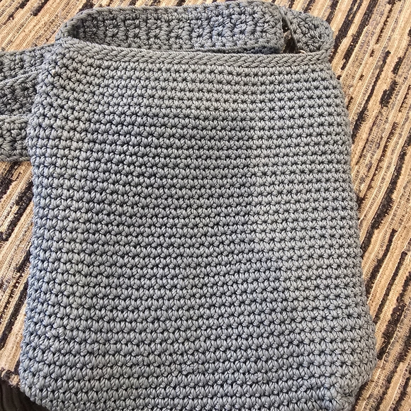 The Sak Crochet Crossbody Bag in Gray-Blue - Picture 3 of 5